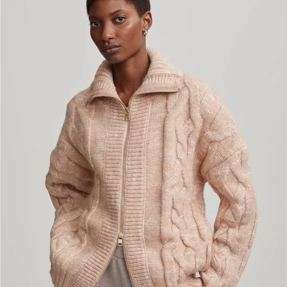 NWOT Varley Aida Jumbo Knit Zip Through Sweater Jacket Size L